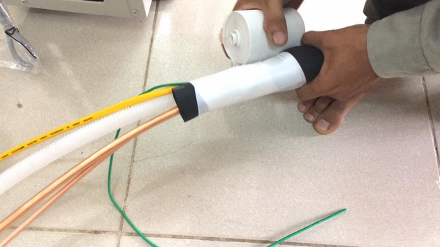 thi công ống đồng máy lạnh âm tường