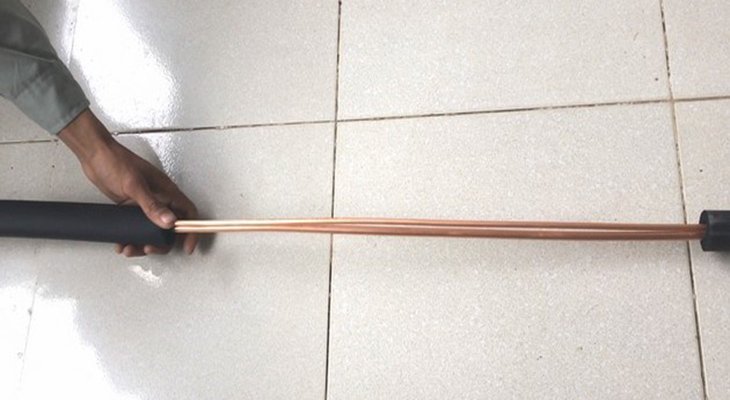 Vị trí thi công ống đồng máy lạnh