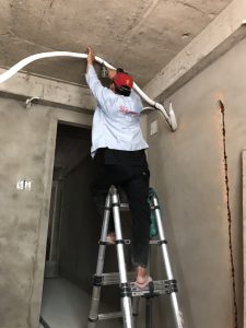 thi công ống đồng máy lạnh âm tường